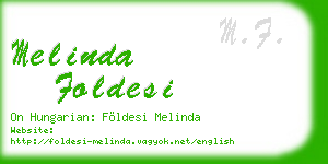 melinda foldesi business card
